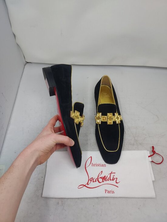 Christian Louboutin MENS Black Gold Night On The Gange Diwali Loafer main image 5